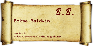 Bokse Baldvin névjegykártya